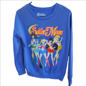 Sailor‎ Moon Womens Shirt XS Blue Sweatshirt Anime Pullover